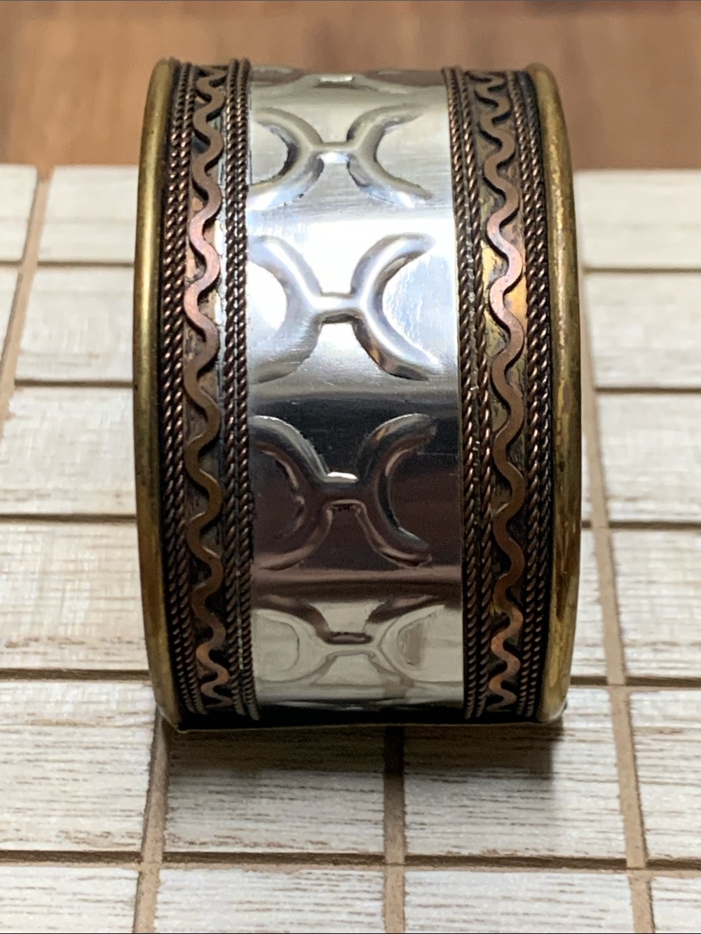 Brass Tri-Color Cuff Bracelet